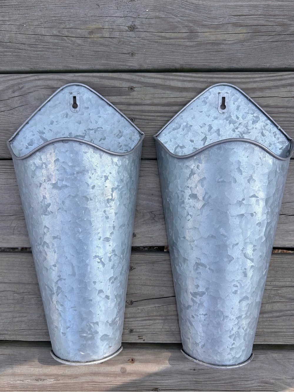 Hobby Lobby Galvanized Metal Wall Pockets - Silver Finish